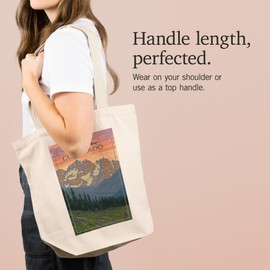 Lantern Press Vail, Colorado, Bears and Spring Flowers (100% Cotton Canvas Reusable Tote Bag)