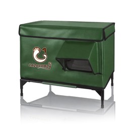 Weather Resistant Outdoor Cat House Green 24" x 20" x 15"