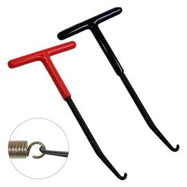 Lyfengdeam 2 Pieces Motorcycle Exhaust Spring Hook, T Shaped Handle Exhaust Pipe Spring Puller Installer Hooks Tool with Rubber Coating for Motorcycle Vehicle Springs Removal, Installation (Black+Red)