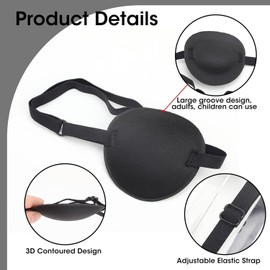 Slzhds 2 Eye Patches for Adults and Kids, 3D Adjustable Eyepatch, Eye Patch Single Eye Patch Pirate Eye Patch, Amblyopia Eye Patches, Amblyopia Lazy Eye Patches for Left or Right Eyes