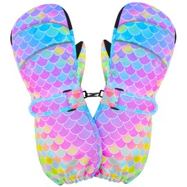 Kids Ski Gloves Toddler Mittens Waterproof Winter Warm Snowboard Mittens with Long Cuff for Kids Girls