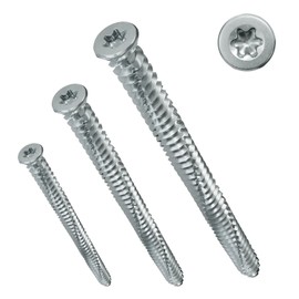 Parco window frame screws, countersunk, Torx TX30, 100 pieces, silver, 604TOP75X62