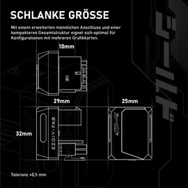 EZDIY-FAB PCIe 5.1 Adapter-600W 12+4pin,16pin 12VHPWR GPU Stecker,12V-2x6 GPU Adapter,Rechter 180 Grad Winkel-Kompatibel mit RTX 3090Ti,4070Ti,4080,4090 GPUs-RVS Typ,Rot,1Pack