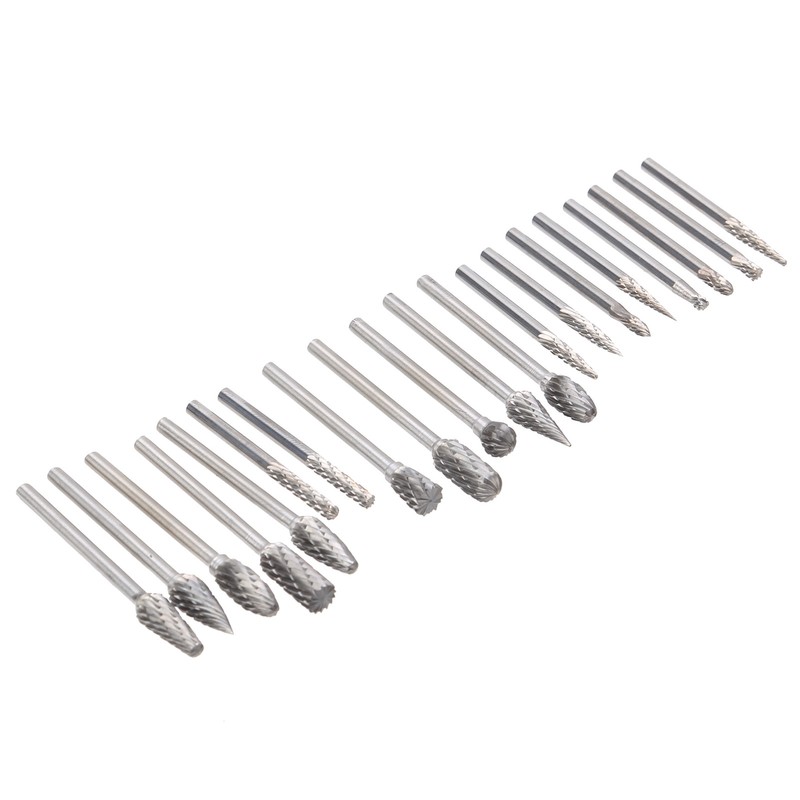 20pcs Woodworking Burr File Set Cemented Carbide Rotary Burrs Files