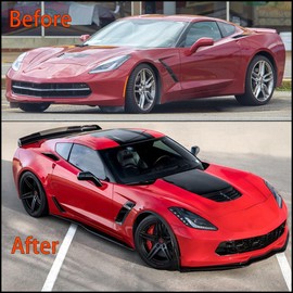 Mactoom Rear Trunk Wing Spoiler Compatible with Chevy Corvette C7 Z06 2014-2019 Stage 3 Style Rear Trunk Lid Wing Spoiler Lid w/Black Center WickerBill Insert (Carbon Fiber Style)