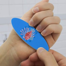 Red Lionfish Invasive Species Double-Sided Oval Nail File Emery Board Set 4 Pack