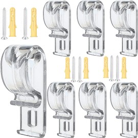 8pcs Roller Shade Clear Saftey Chain Retainer and Cord Guide Fixation Hook P Clip for Roller Blinds Cord Loop and Bead Chain Tension Device