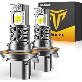 H13 9008 Light Bulb, 40,000LM 10X Super Brighter 1:1 Halogen Size, 10-Year Extended Lifespan, 6500K White Fog Light Bulbs with Cooling Fan, Plug and Play, Pack of 2