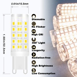 ALIDE G9 Led Bulbs Dimmable 3W Replace 20W 25W 30W Halogen Equivalent,4000K Natural White, AC120V T4 Clear G9 Bi-pin Led Bulbs for Chandelier Pendant Wall Home Lighting,300LM,360Deg,10Pack