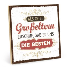 TypeStoff Wooden Sign with Saying - Our Best Grandparents - Vintage Look with Quote as Gift and Decoration - HS-00591