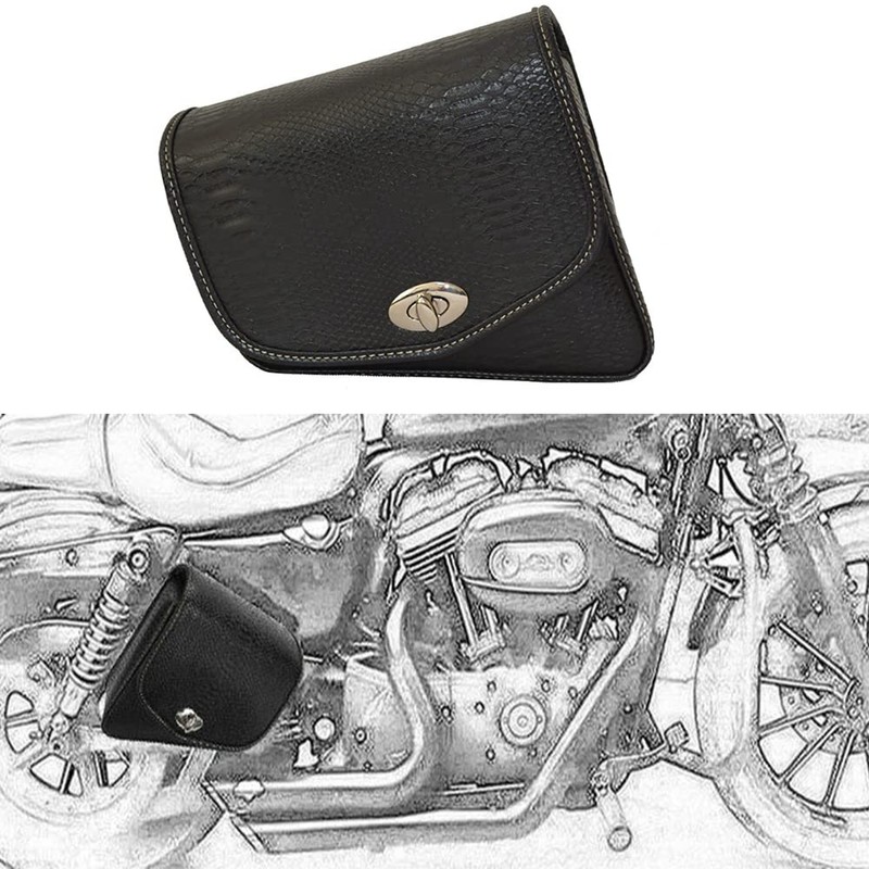 TOTMOX PU Leather Motorcycle Left and Right Saddle Bags, Large