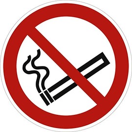 Sign Smoking Prohibited According to ASR A1.3 / DIN 7010, Aluminium, 20 cm Diameter, No Smoking Prohibition, Prohibition Sign, Smoking Not Allowed, Weatherproof