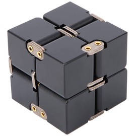 Metal Infinity Cubes, Handheld Toy Desk Cubes Aluminum Alloy Cubes Magic Cubes Relieve Stress Anxiety Relax Toy(Black)