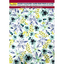 PELICAN INDUSTRIAL Magnetic Locker Wallpaper (Full Sheet Magnetic) - Flowers - Pack of 3 Sheets - v6c