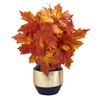 Nearly Natural 18in. Autumn Maple Leaf Artificial Plant in Blue