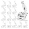 Pack of 20 Rabbit Pendants, Metal Animal Pendants, Animal Easter