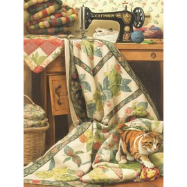 Pavemlo 5D Diamond Art Kits for Adults Sewing Machine, Full Drill Diamond Art Cat Pictures Paint with Diamonds, DIY Cross Stitch Jewel Art Rhinestone Craft for Home Wall Decor 12x16 Inch