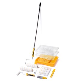VOOMEY Paint Roller Kit with Extension Pole - 9 Inch Paint Roller with Tray, Mini Paint Roller 4 inch, Small Paint Brush, 16 Piece Complete Painting Tool Set Suitable for House & Wall Painting