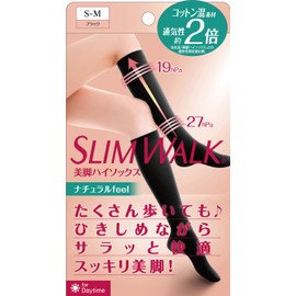 AskDoctors Slim Walk Compression Socks, Beautiful Legs, High Socks, Natural Feel, Black, S-M, Compression Socks, Deodorizing Fiber, Breathable