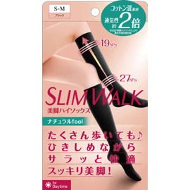 AskDoctors Slim Walk Compression Socks, Beautiful Legs, High Socks, Natural Feel, Black, S-M, Compression Socks, Deodorizing Fiber, Breathable
