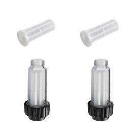 2 x Water Filter Set 2 Pieces Suitable for Kärcher Kränzle Nilfisk-Alto Bosch Stiehl Kingkraft Pressure Washers with 3/4 Inch Female Thread as 4.730-059.0 Including 1 x Free Filter Insert 5.731-050.0