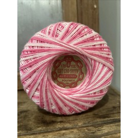 J. & P. Coats J&P Coats Mercerized Cotton Knit Cro Sheen Variegated Pink Crochet Thread 175 Yd