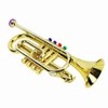 Gold Kid Trumpet Toy with 4 Colored Keys Interesting Educational