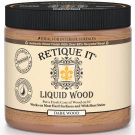 Retique It New and Improved Formula Liquid Wood Coatings - Stainable Primer - Paint It Then Stain it (Dark Wood, Medium)