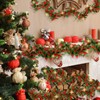 Lyrow 18 ft 3 Pcs Lighted Christmas Garland with Red