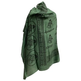Ganesh Cotton Altar Cloth Prayer Shawl (43" x 66") (Hunter Green)