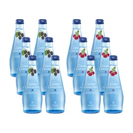 Clearly Canadian Sparkling Flavored Water, 11 oz Glass Bottles – Variety of Refreshing Flavors, Premium Carbonated Beverage, Available in 12-Pack and 24-Pack Options (12 Pack, Cherry/Blackberry)