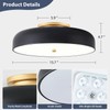 ZUYURT Modern Flush Mount Ceiling Light, Dimmable Black Light Fixture,