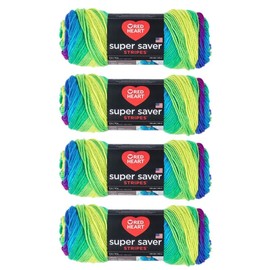 Bulk Buy - Red Heart Super Saver Yarn, Parrot Stripe 4 Count