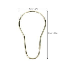 Healifty 20 x Stainless Steel Shower Curtain Hooks Gold 7 cm: Universal Curtain Clips Tool-Free Installation for Bathroom, Living Room and Balcony