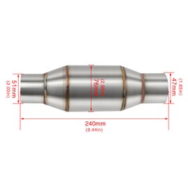 Exhaust Pipe Resonator Silencer DB Killer Silent Center Tube Expansion Chamber Muffler Noise Eliminator Deadener for Motorcycle ATV UTV Go Kart (D)