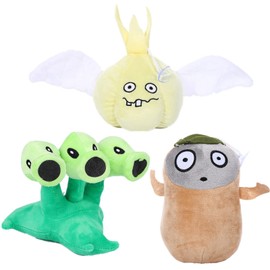 JHESAO - Juego de 3 piezas de plantas y zombis de tres personas de felpa Zombies - Juguetes de peluche de imitación PVZ 1 2 muñecas de ajo suave para los fanáticos de los niños, gran regalo para