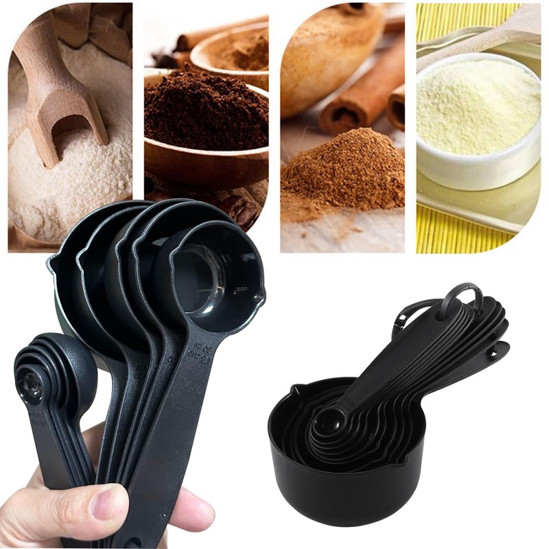 Measuring Cups,10 Piece Plastic Measuring Cups and Spoons Set,Plastic Measure