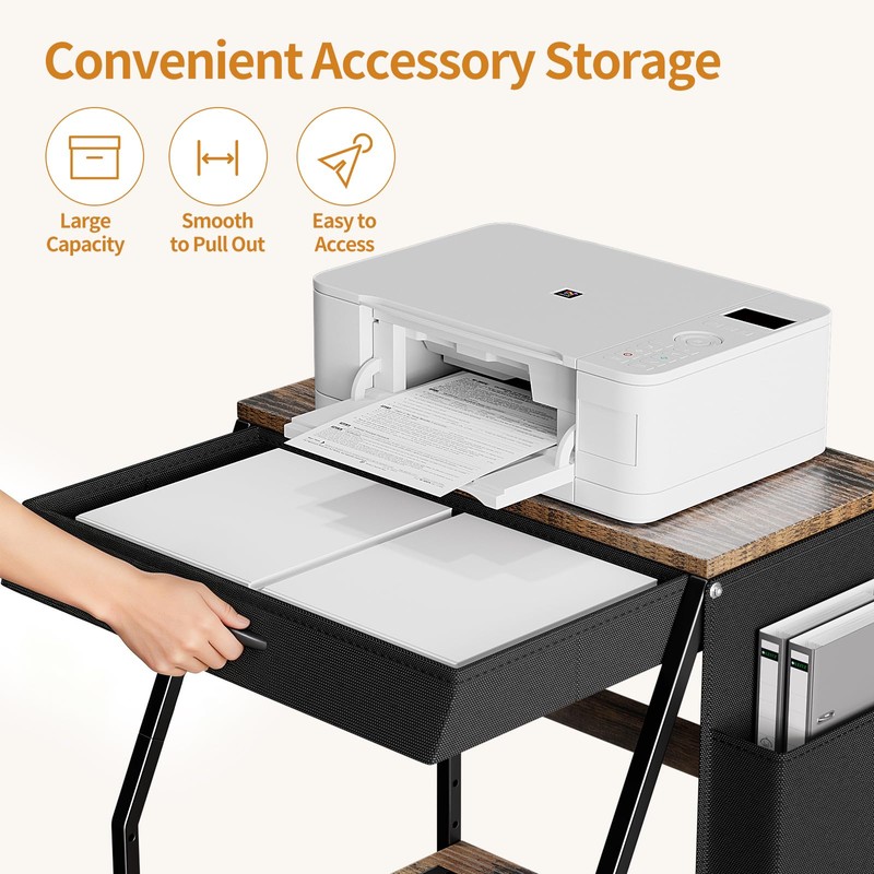 Housolution Large Printer Stand, 3 Tier 22 x 18 Inch