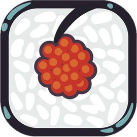 Cute Simple Sushi Japanese Cuisine Cartoon Icon Vinyl Sticker, Masago Roll