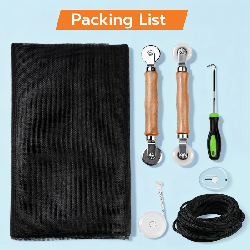 Window Screen Repair Kit, 59"x106" Fiberglass Window Screens for House