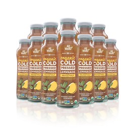 ALLWELLO Organic Cold Pressed Lemonade Gluten Free Non-GMO No Preservatives No Sugar Added (Half Iced Tea, Half Lemonade Blend, 12 Pack)