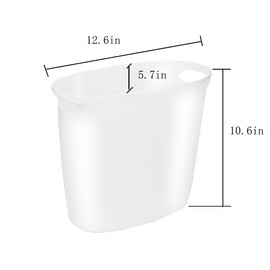 Diyalor 2.6 Gallon Small Trash Can with Handle,Durable Bathroom Wastebasket Garbage Can (Pack of 2, White)
