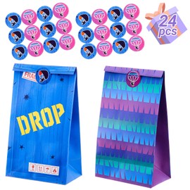Yexiya 24 Pcs Video Game Party Gift Bags and Stickers Birthday Party Favors Treat Bags for Video Game Candy Snack Box Decorations Supplies, 8.7 x 4.7 x 3.2 in