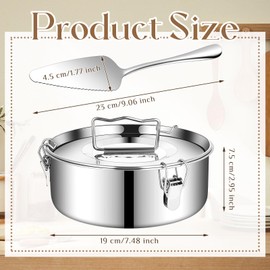 Hushee 2 Pcs Flan Pan Stainless Steel Flan Mold for Baking 7.5 x 7.5 x 2.95 Inch Round Flan Maker Flan Pan with Lids and 2 Spatulas for Baking Pudding Water Bath Pan Steamed Cooking