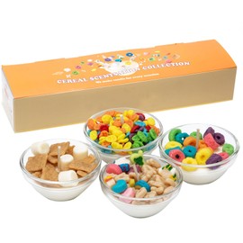 CabyGift 4 Pack Mini Cereal Bowl Candle Cute & Funny Cereal Candles Set for Women Scented Soy Aromatherapy Candles Gifts for Birthday, Christmas,Wedding Party Favors