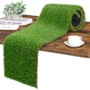GLOBREEN Artificial Grass Table Runner, Greenery Faux Turf Table Centerpiece