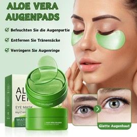 Pack of 60 Aloe Vera Eye Pads, Moisturising Eye Mask, Anti Ageing Eye Patches, Remove Dark Circles, Reduce Bags for Wrinkles, Hyaluronic & Collagen Care of the Eyes