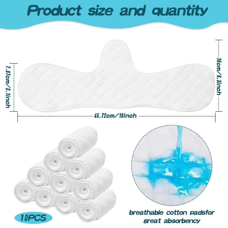 Gohytal Pack of 10 Underbust Sweat Protection, Inserts Sweating, Reusable