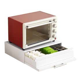 FrameFy Kitchen Countertop Organizer Appliance Stand with Pull-Out Drawers & Shelves, Carbon Steel Kitchen Organizers and Storage for Microwave Oven Coffee Maker & Small Appliances