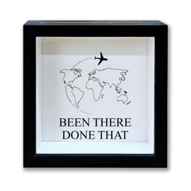 Memory Shadow Box Frame, Travel Keepsake Shadow Box with Slot, Been There Done That Themed Travel Memory Box, Adventure Archive Box Gifts, Decorative Wooden Ticket Holder for Movie Concert -10